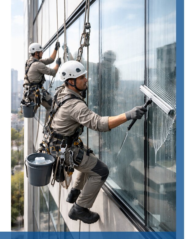 Мойка окон альпинистами в Волжском от 4559 р. | ВЫСОТНИК-Влж