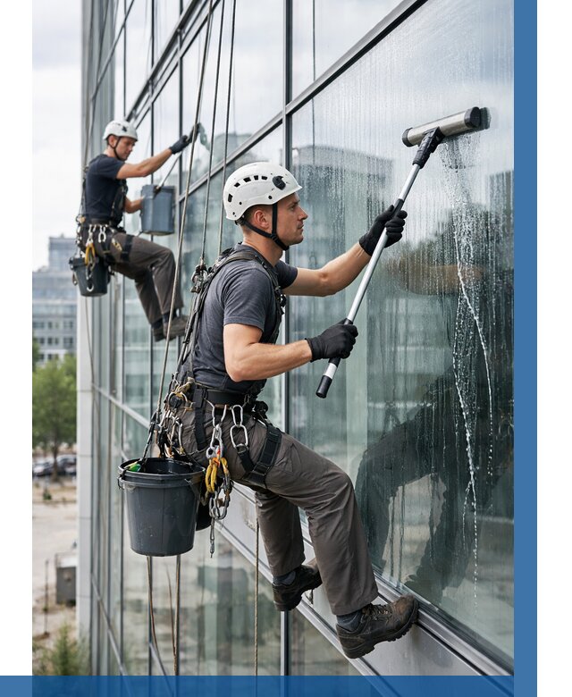 Мойка витражей альпинистами в Волжском от 709 р. под ключ|ВЫСОТНИК-Влж