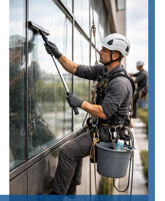Мойка стеклянных фасадов в Волжском от 203 р. | ВЫСОТНИК-Влж
