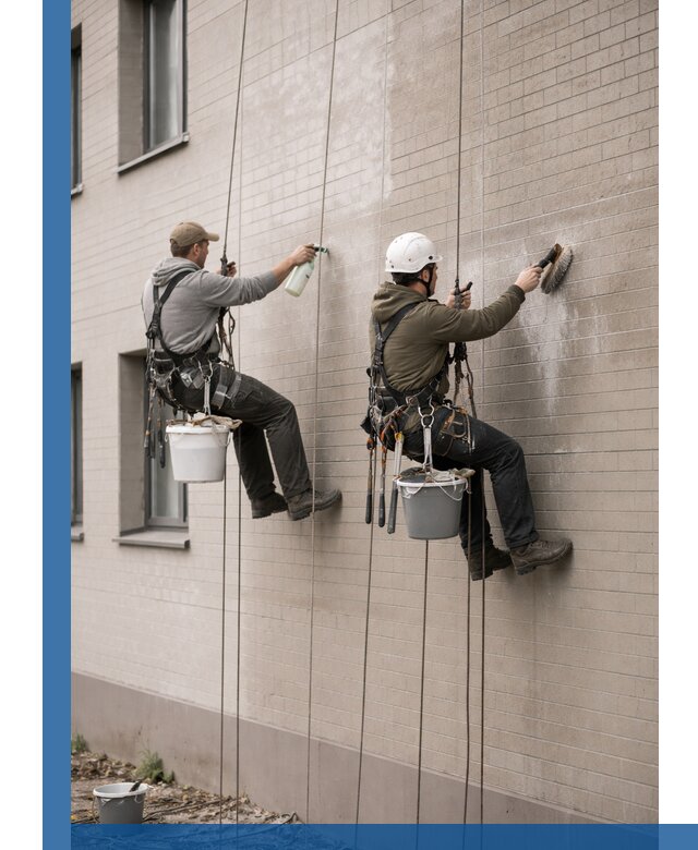 Удаление высолов с фасада зданий в Волжском без повреждений и следов