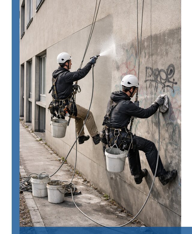 Антиграффити покрытие фасада с защитой от надписей в Волжском