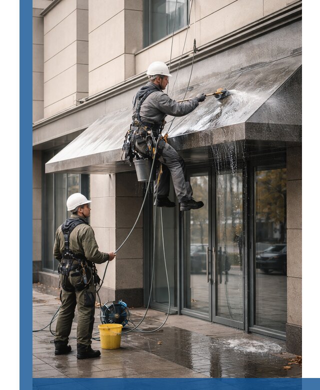 Профессиональная мойка козырьков и навесов в Волжском