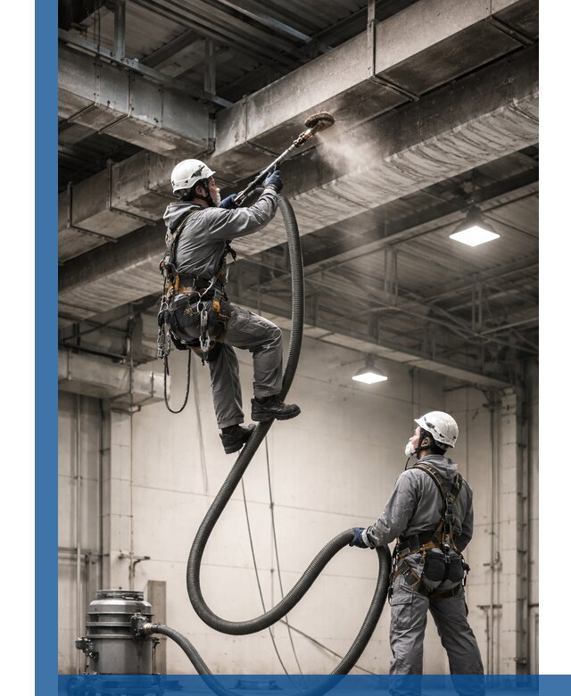 Обеспыливание потолочных конструкций в Волжском промышленным альпинизмом