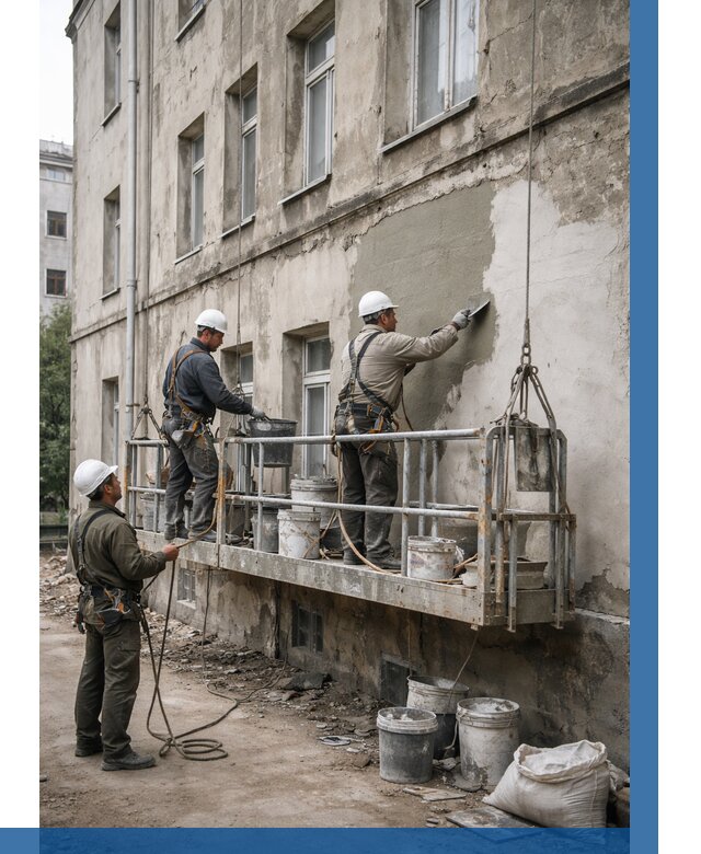 Капитальный ремонт фасада в Волжском от 4255 р. | ВЫСОТНИК-Влж