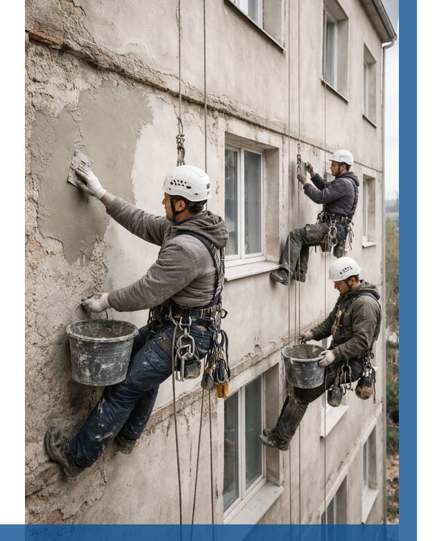 Ремонт штукатурного фасада в Волжском от 760 р. под ключ | ВЫСОТНИК-Влж