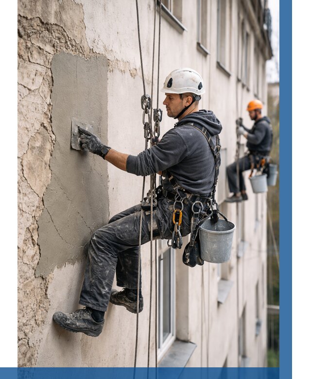Восстановление штукатурки фасада в Волжском от 1216 р. | ВЫСОТНИК-Влж