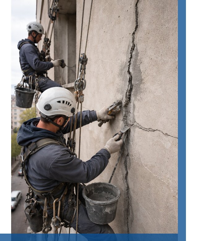 Заделка трещин на фасаде в Волжском от 912 р. | ВЫСОТНИК-Влж