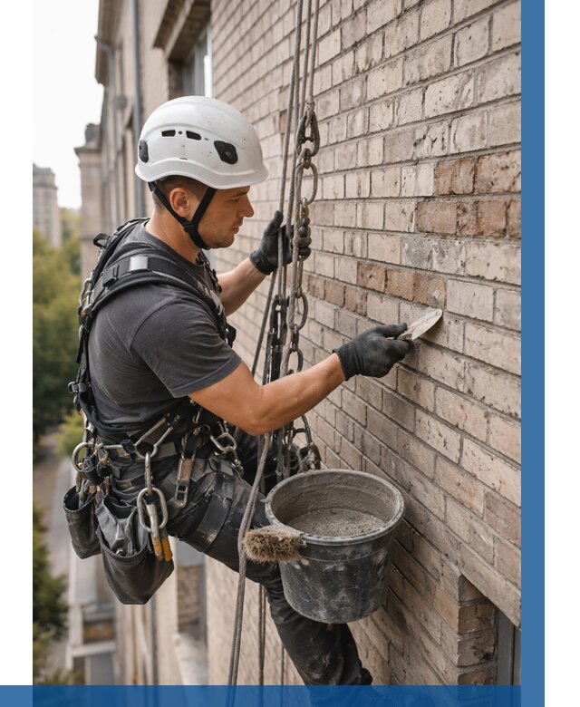 Ремонт кирпичной кладки фасада в Волжском от 1823 р. | ВЫСОТНИК-Влж