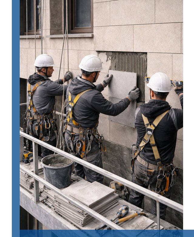 Ремонт облицовки фасада плиткой в Волжском с гарантией