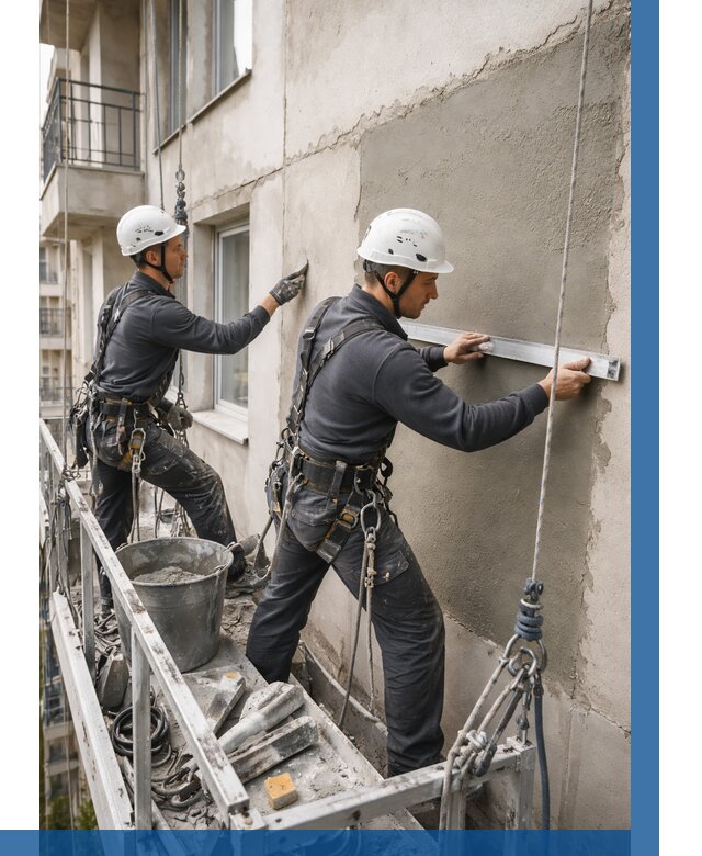 Штукатурка фасада на высоте в Волжском от 912 р. | ВЫСОТНИК-Влж