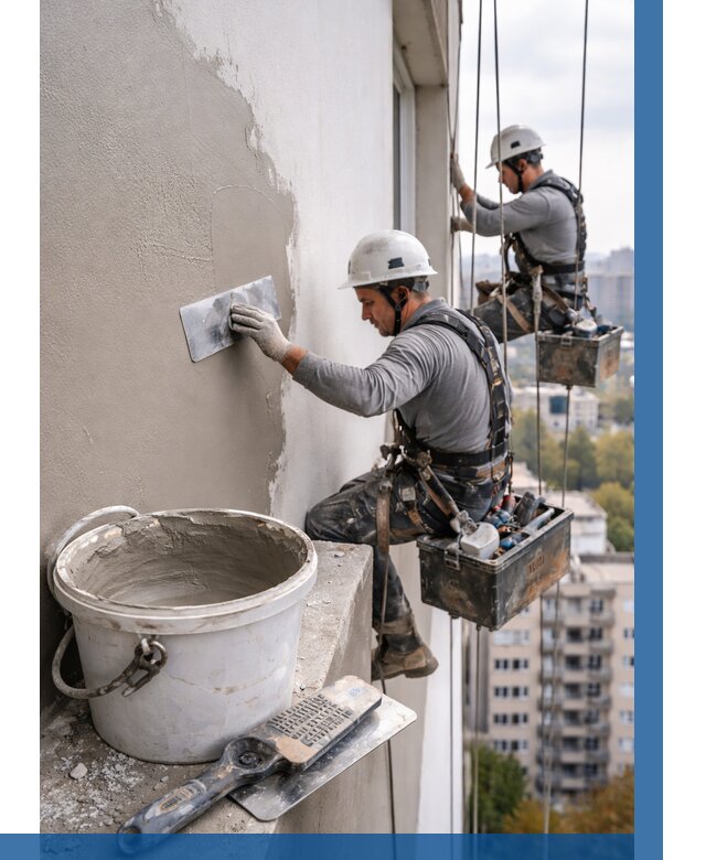 Шпаклевка фасада на высоте в Волжском от 709 р. | ВЫСОТНИК-Влж