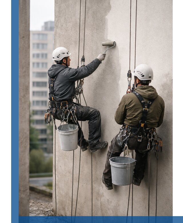 Покраска фасадов высотными альпинистами в Волжском с гарантией