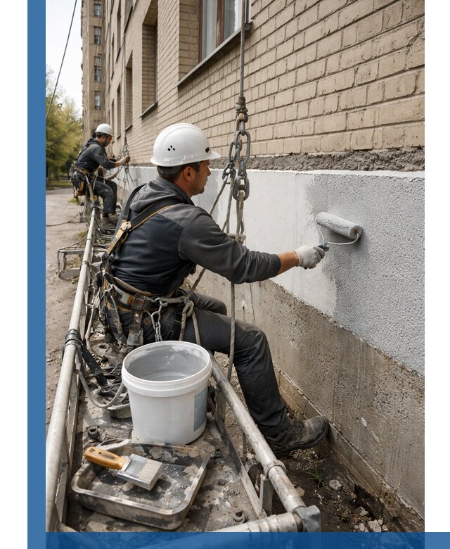 Окраска цоколя здания в Волжском профессионально и надежно