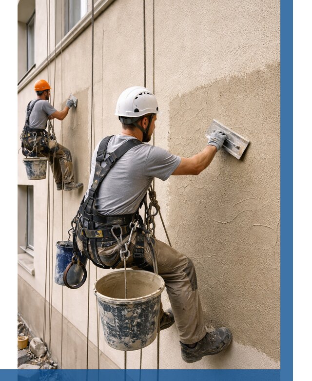 Декоративная штукатурка фасада в Волжском от 1216 р. | ВЫСОТНИК-Влж