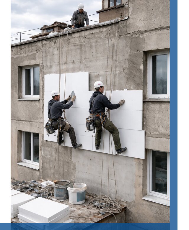 Утепление фасада пенополистиролом в Волжском от 1823 р. | ВЫСОТНИК-Влж