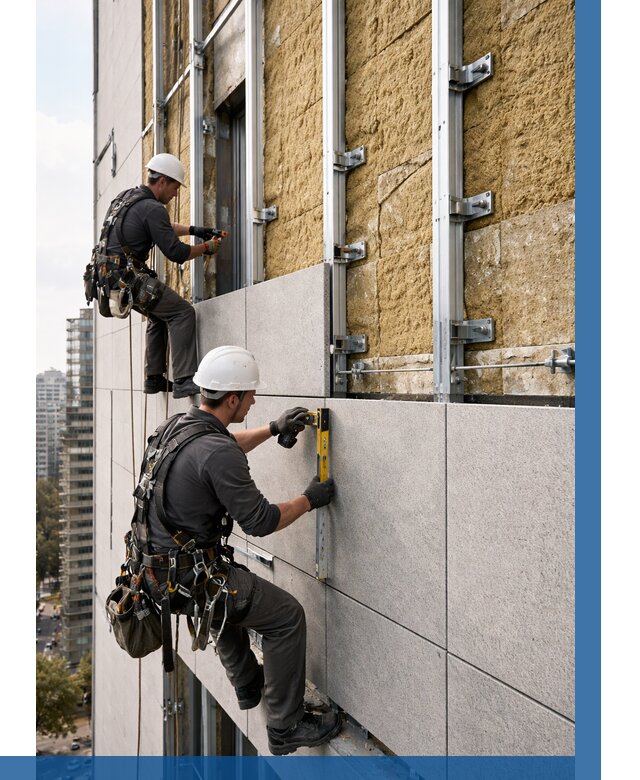 Монтаж вентилируемого фасада в Волжском от 3546 р. | ВЫСОТНИК-Влж