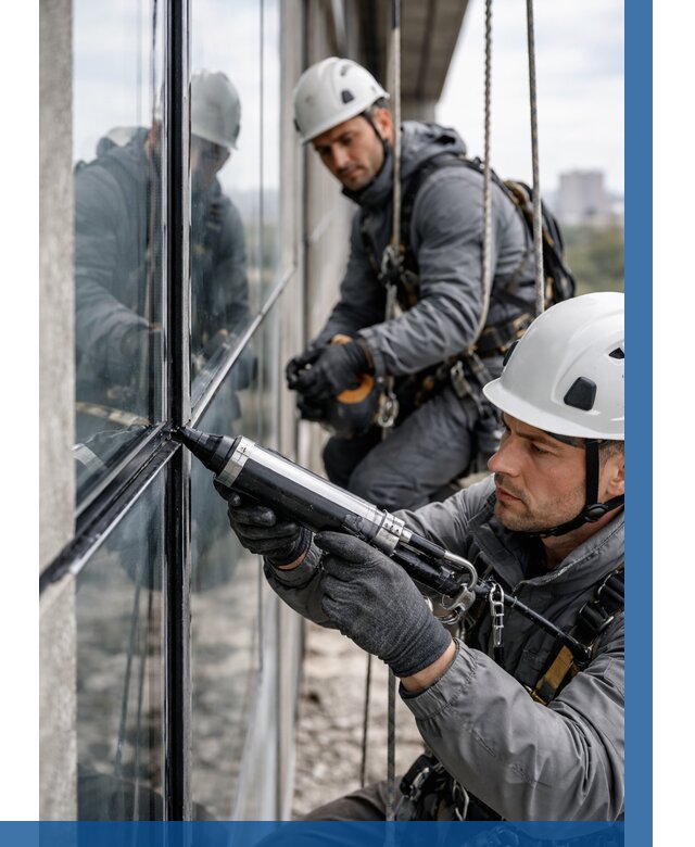 Герметизация витражных швов в Волжском от 658 р. | ВЫСОТНИК-Влж