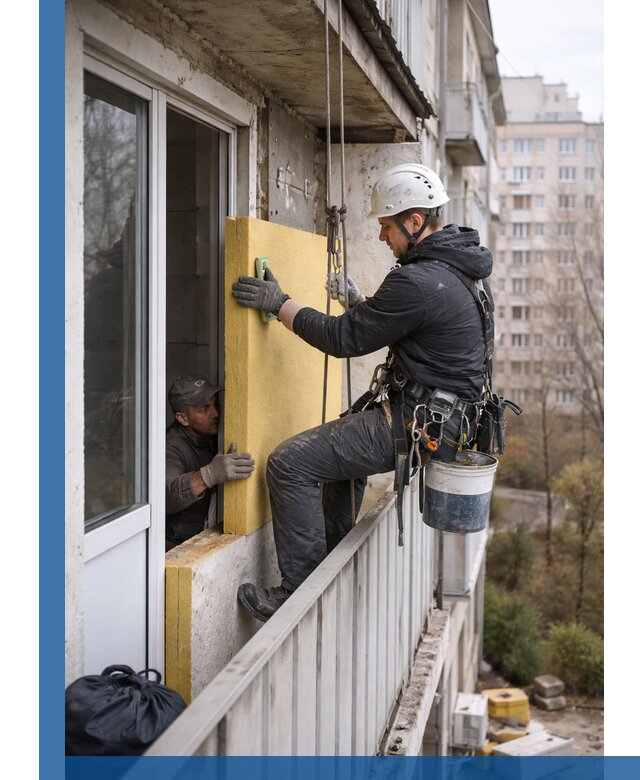 Профессиональное утепление балкона снаружи в Волжском под ключ