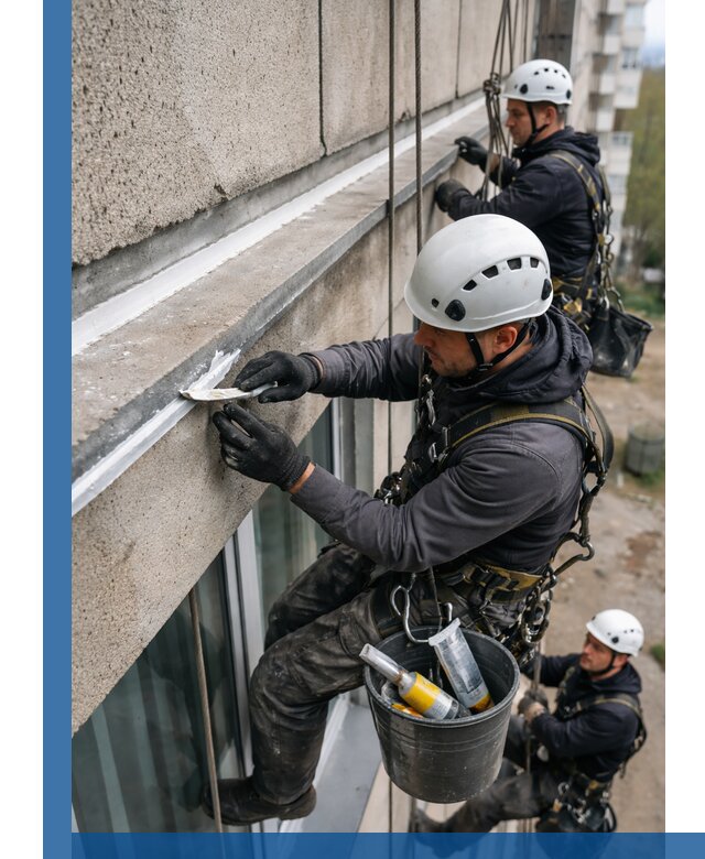 Герметизация примыкания балкона в Волжском под ключ с гарантией