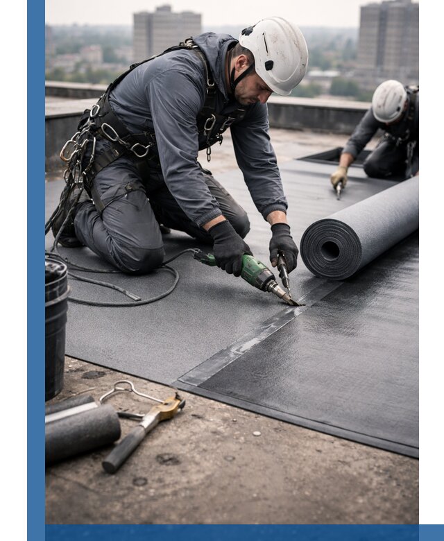 Ремонт мягкой кровли в Волжском с выездом промальпинистов