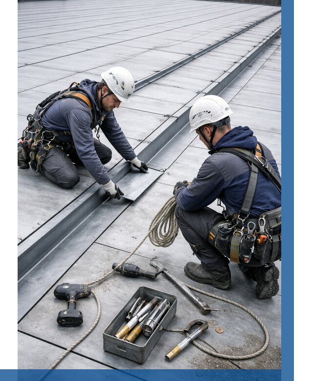 Ремонт фальцевой кровли в Волжском от 709 р. | ВЫСОТНИК-Влж