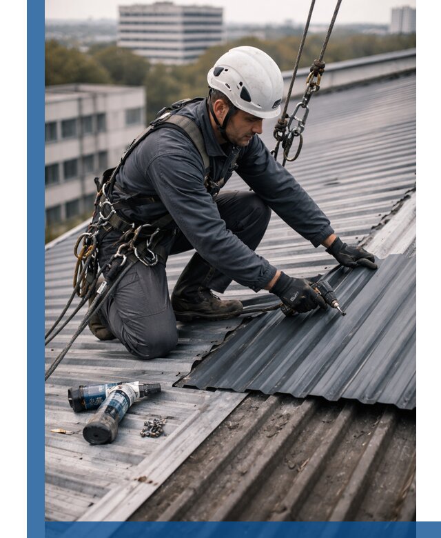 Ремонт профнастила на кровле в Волжском, работы под ключ