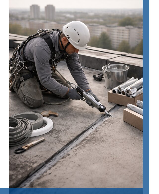 Герметизация швов кровли в Волжском от 456 р./м2 | ВЫСОТНИК-Влж