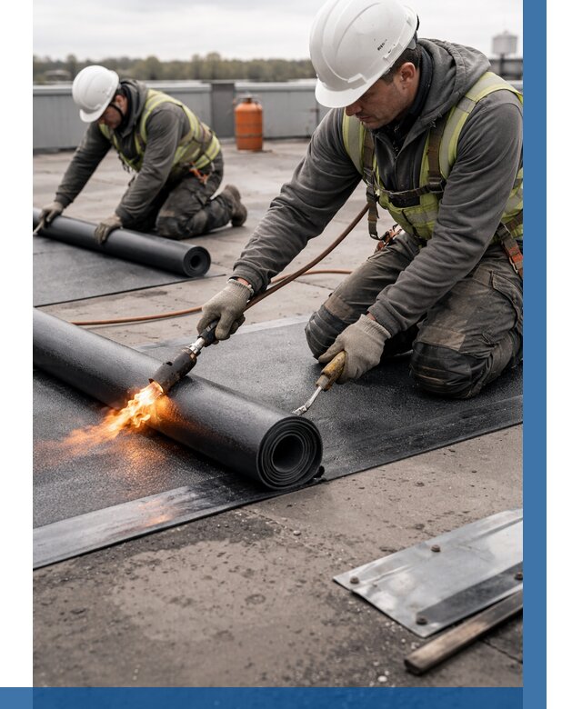 Монтаж наплавляемой кровли в Волжском от 861 р. — ВЫСОТНИК-Влж