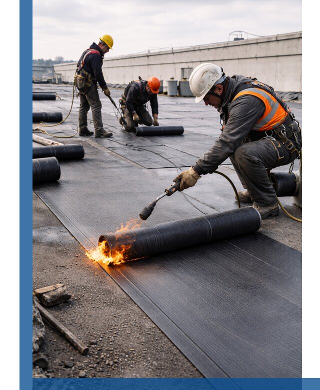 Монтаж наплавляемой кровли в Волжском профессионально