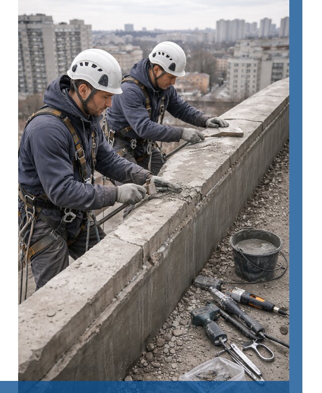 Ремонт парапета на кровле в Волжском от 1520 р. | ВЫСОТНИК-Влж