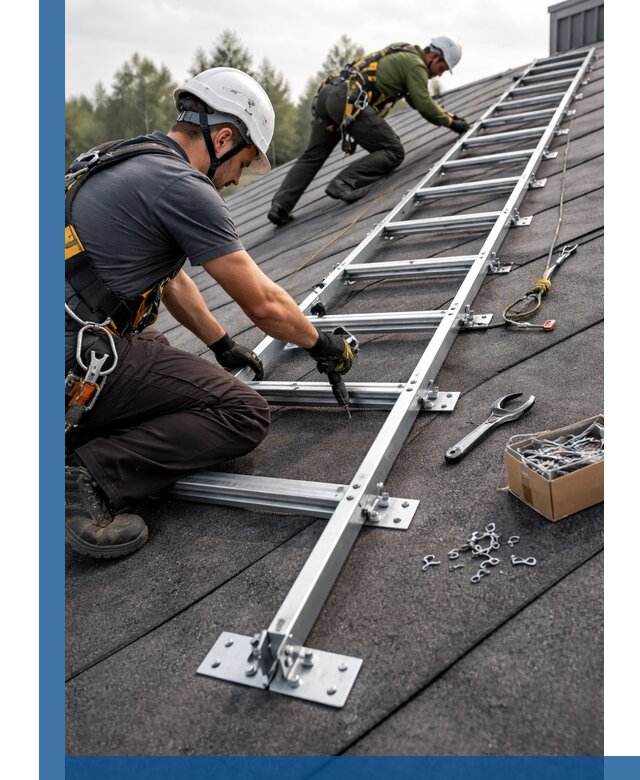 Профессиональный монтаж кровельной лестницы в Волжском под ключ