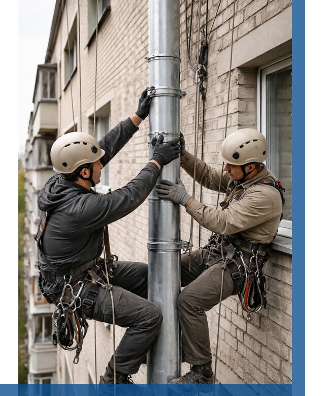 Замена водосточных труб в Волжском от 6585 р. | ВЫСОТНИК-Влж