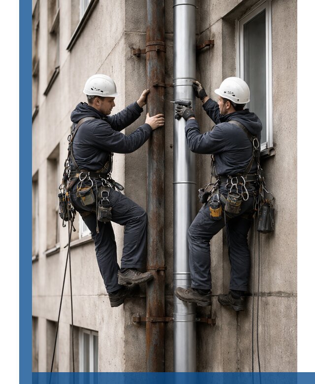 Замена водосточных труб в Волжском: монтаж и демонтаж под ключ