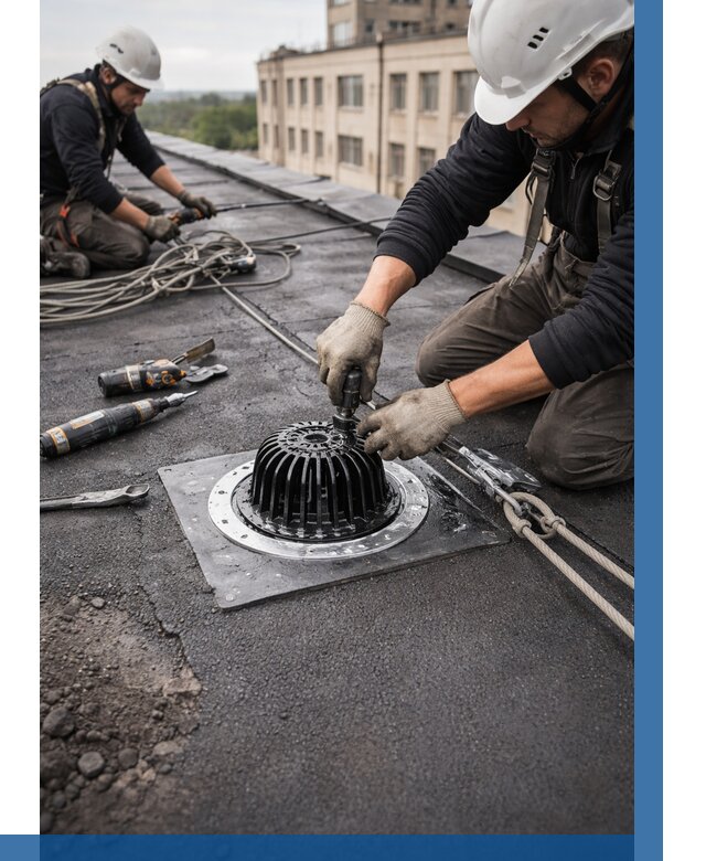 Установка водосточных воронок в Волжском цена от 3546 р. | ВЫСОТНИК-Влж