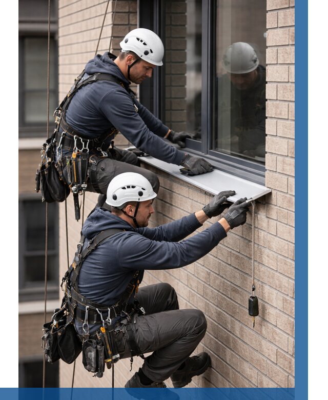 Монтаж оконных отливов под ключ в Волжском от 3546 р. | ВЫСОТНИК-Влж