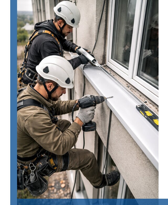 Профессиональный монтаж оконных отливов и отведения воды в Волжском