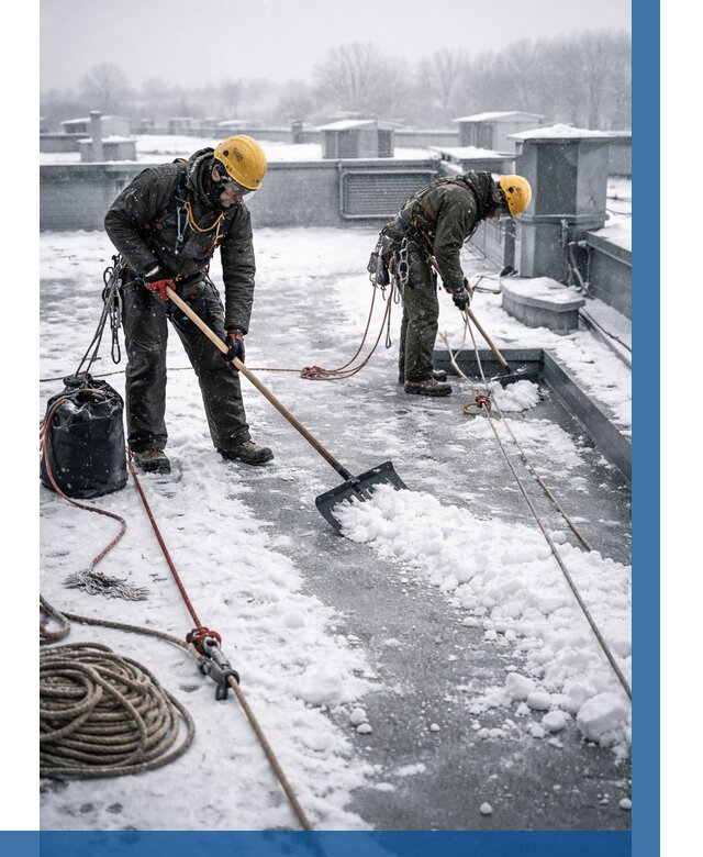 Очистка крыши от снега в Волжском от 7598 р. | ВЫСОТНИК-Влж