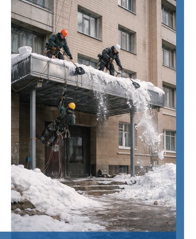 Очистка козырьков от снега в Волжском от 3546 р. | ВЫСОТНИК-Влж