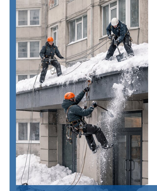 Безопасная очистка навесов от снега в Волжском круглогодично