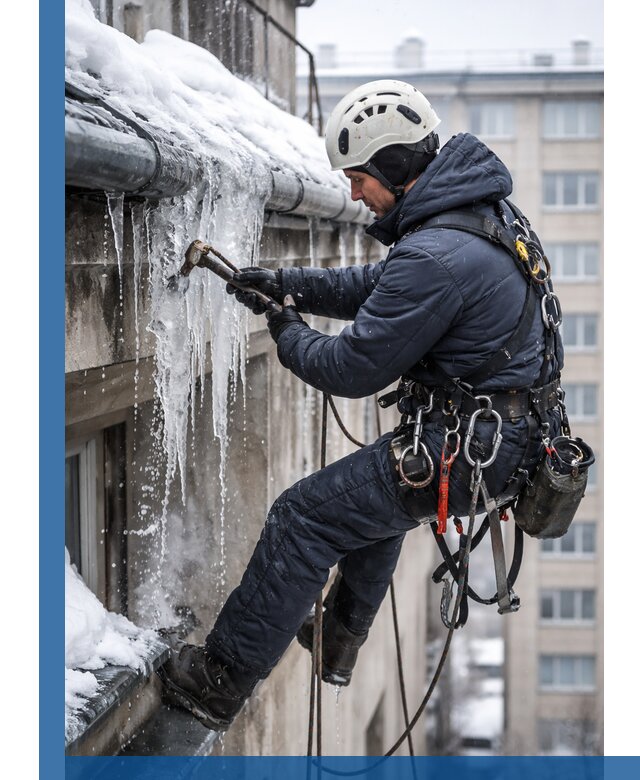 Удаление наледи и чистка водостоков в Волжском оперативно и безопасно