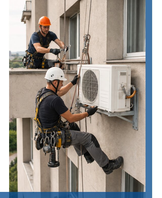 Монтаж внешнего блока кондиционера в Волжском от 6585 р. | ВЫСОТНИК-Влж