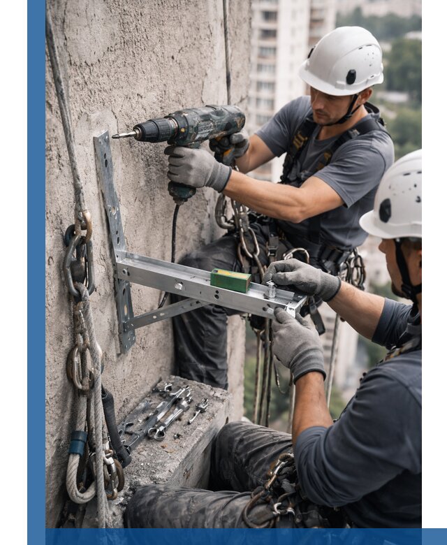 Установка кронштейнов кондиционера и крепежа в Волжском