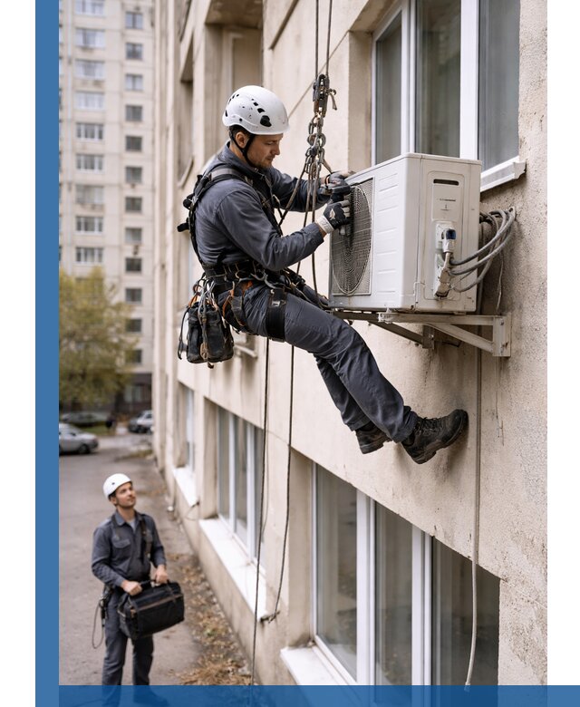 Демонтаж внешнего блока кондиционера в Волжском профессионально