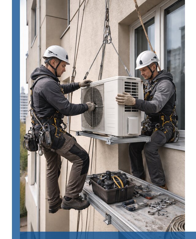 Перенос внешнего блока кондиционера в Волжском с монтажом и крепежом