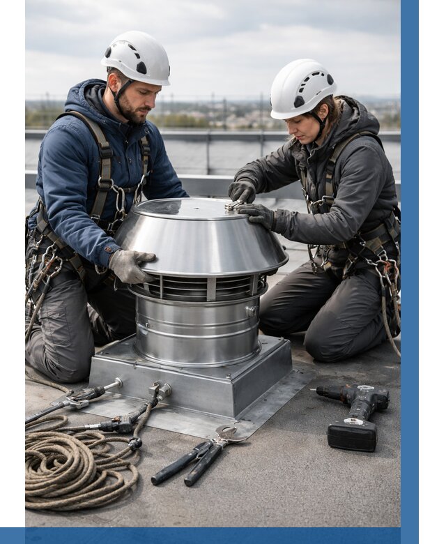 Установка дефлекторов на кровле в Волжском от 4559 р. | ВЫСОТНИК-Влж