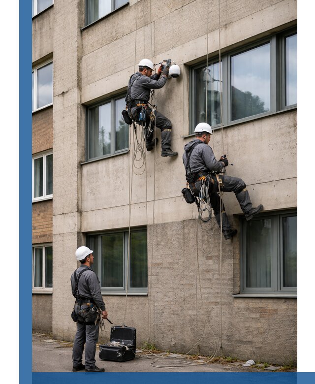 Монтаж фасадных камер видеонаблюдения в Волжском под ключ