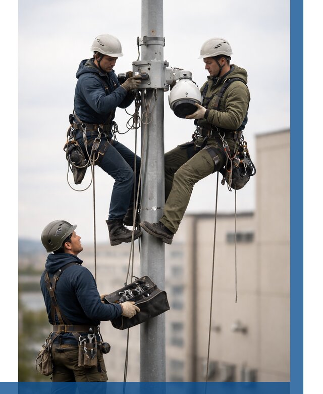 Установка видеокамер на мачте в Волжском от 8611 р. | ВЫСОТНИК-Влж