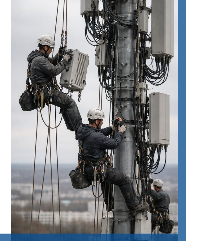 Монтаж оборудования связи на мачте в Волжском от 7598 р. | ВЫСОТНИК-Влж