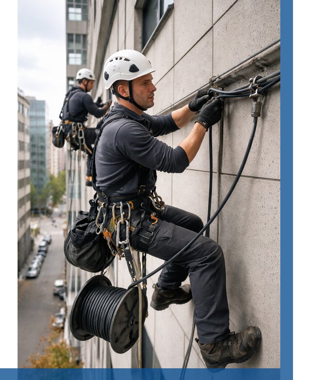 Прокладка кабеля по фасаду в Волжском от 355 р. | ВЫСОТНИК-Влж