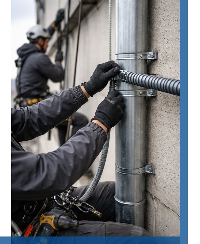 Монтаж гофры для кабеля в Волжском от 304 р. | ВЫСОТНИК-Влж